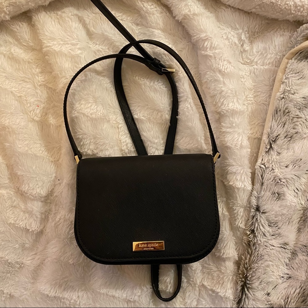 Kate Spade Black Crossbody with Gold Accents